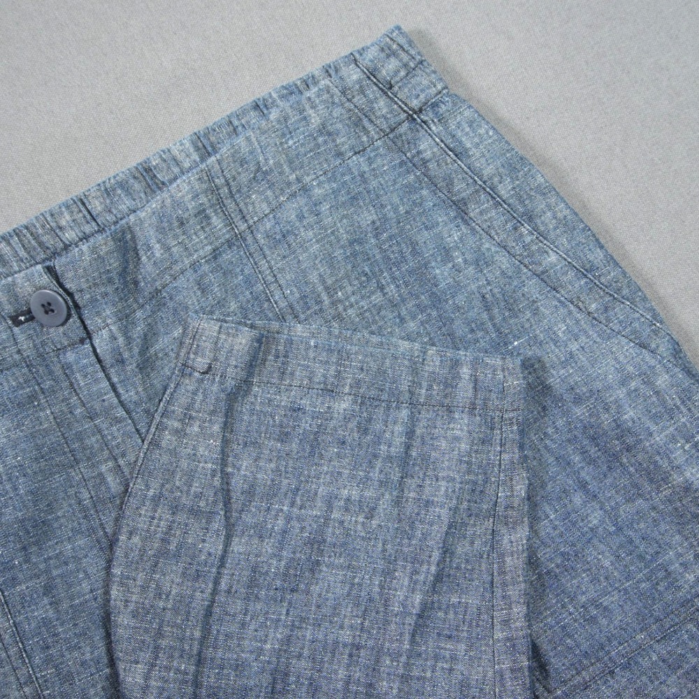 Eileen Fisher Hemp= Cotton Elastic Waist Women Pants M Coastal Office Boho